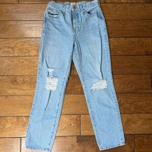 Madewell The Perfect Vintage Jean size 26 Light Wash Distressed High Rise